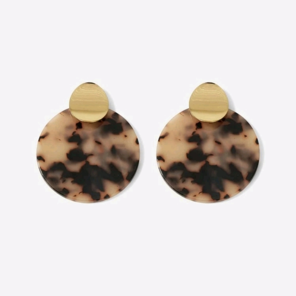Leopard Pattern Round Drop Earrings